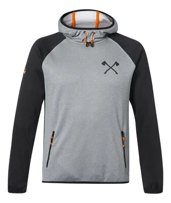 Φούτερ με κουκούλα "athletic" ανθρακί, L